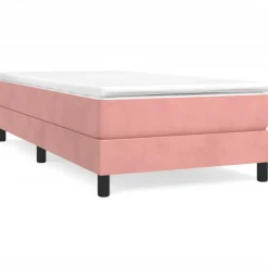 vidaXL Boxspring bed fluweel roze 80x200 cm