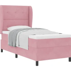 vidaXL Boxspringbed met hoofdeinde Roze 200 x 80 cm Fluweel