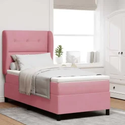 vidaXL Boxspringbed met hoofdeinde Roze 200 x 80 cm Fluweel