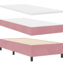 vidaXL Boxspringbed met hoofdeinde Roze 200 x 80 cm Fluweel