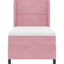vidaXL Boxspringbed met hoofdeinde Roze 200 x 80 cm Fluweel
