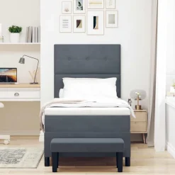 vidaXL Boxspring bed met hoofdeinde Donkergrijs 200 x 80 cm Fluweel