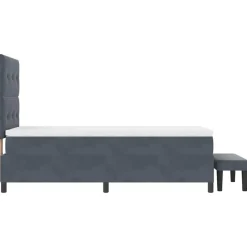 vidaXL Boxspring bed met hoofdeinde Donkergrijs 200 x 80 cm Fluweel