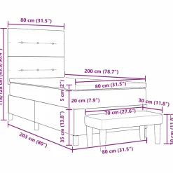 vidaXL Boxspring bed met hoofdeinde Donkergrijs 200 x 80 cm Fluweel