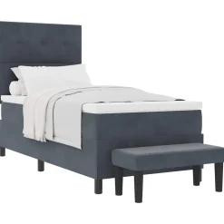 vidaXL Boxspring bed met hoofdeinde Donkergrijs 200 x 80 cm Fluweel