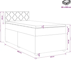 vidaXL Boxspringbed met matras Donkergrijs 80 x 200 cm Stof