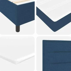 vidaXL Boxspringbed met matras met hoofdeinde Blauw 80 x 200 cm Stof