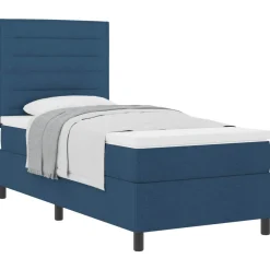 vidaXL Boxspringbed met matras met hoofdeinde Blauw 80 x 200 cm Stof
