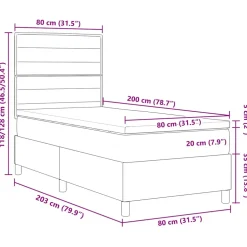 vidaXL Boxspringbed met matras met hoofdeinde Blauw 80 x 200 cm Stof