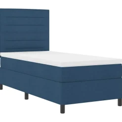 vidaXL Boxspringbed met matras met hoofdeinde Blauw 80 x 200 cm Stof