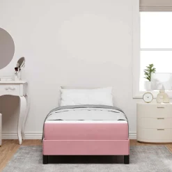 vidaXL Boxspringbed met matras Roze 80 x 200 cm Stof