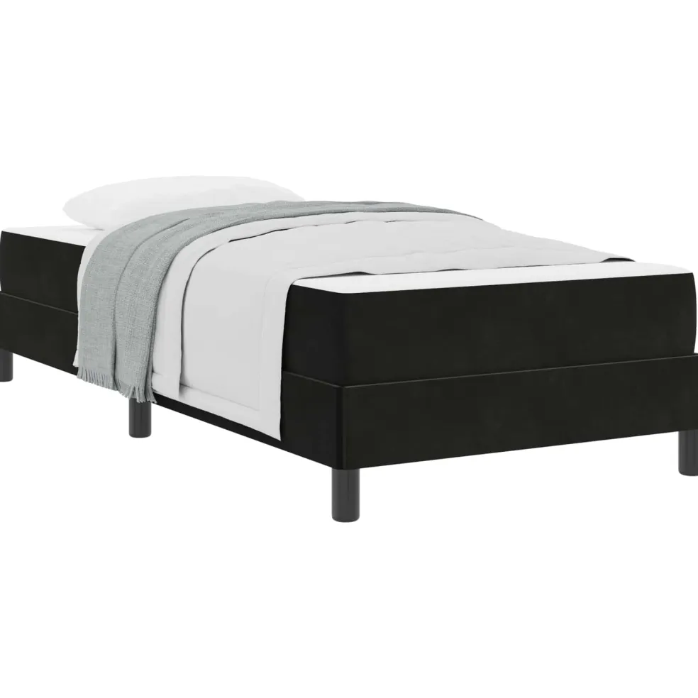 vidaXL Boxspringbed met matras Zwart 80 x 200 cm Stof