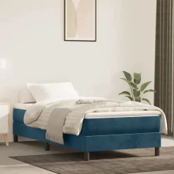 vidaXL Boxspring bed 80x200 cm fluweel donkerblauw