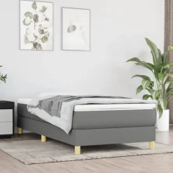 vidaXL Boxspring bed 80x200 cm stof donkergrijs