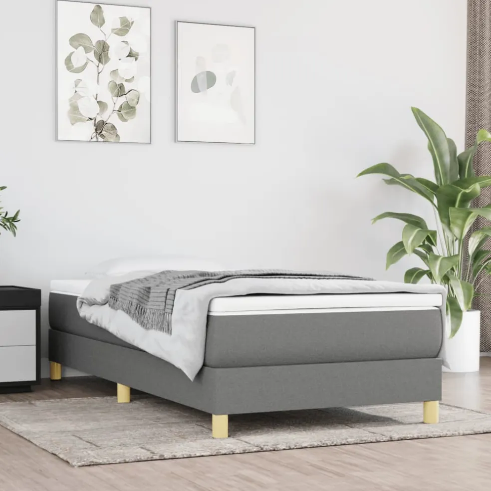 vidaXL Boxspring bed 80x200 cm stof donkergrijs