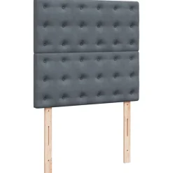 vidaXL Boxspring met matras fluweel donkergrijs 80x200 cm