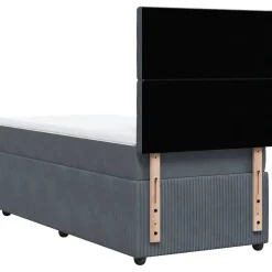 vidaXL Boxspring met matras fluweel donkergrijs 80x200 cm