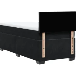 vidaXL Boxspring met matras fluweel zwart 80x200 cm