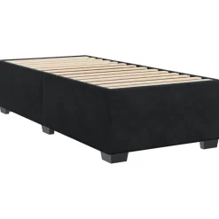 vidaXL Boxspring met matras fluweel zwart 80x200 cm