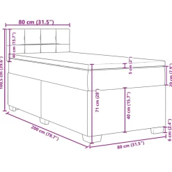 vidaXL Boxspring met matras fluweel zwart 80x200 cm