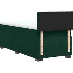 vidaXL Boxspring met matras fluweel donkergroen 80x200 cm