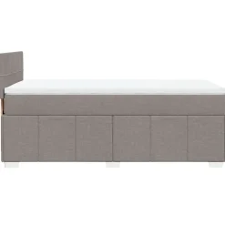 vidaXL Boxspring met matras stof taupe 90x200 cm