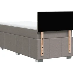 vidaXL Boxspring met matras stof taupe 90x200 cm