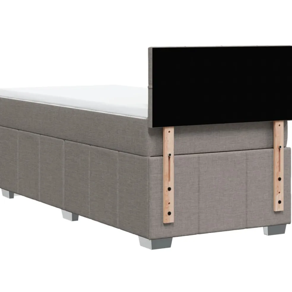 vidaXL Boxspring met matras stof taupe 90x200 cm
