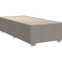 vidaXL Boxspring met matras stof taupe 90x200 cm