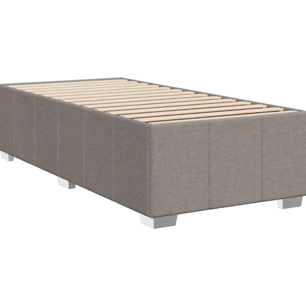 vidaXL Boxspring met matras stof taupe 90x200 cm