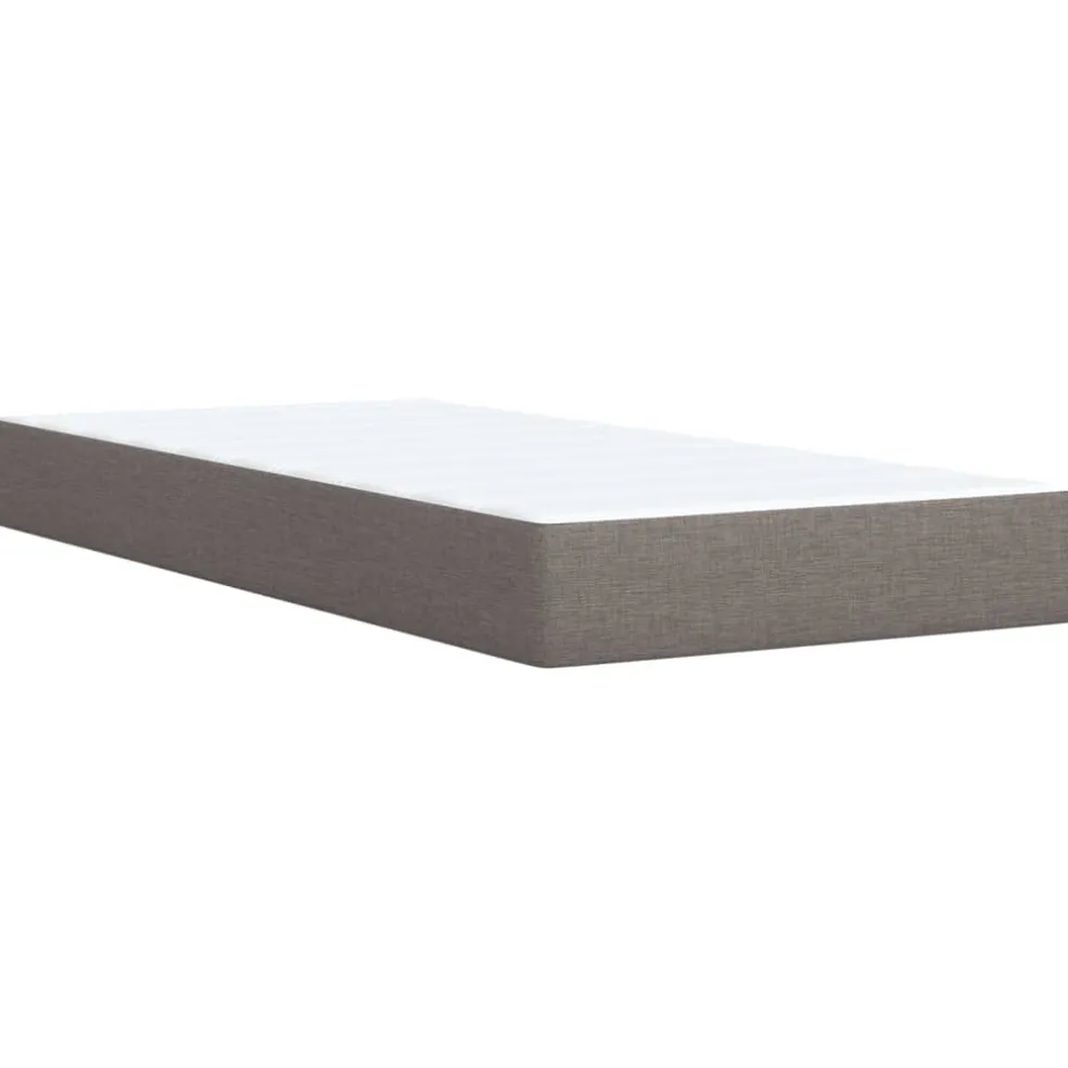 vidaXL Boxspring met matras stof taupe 90x200 cm