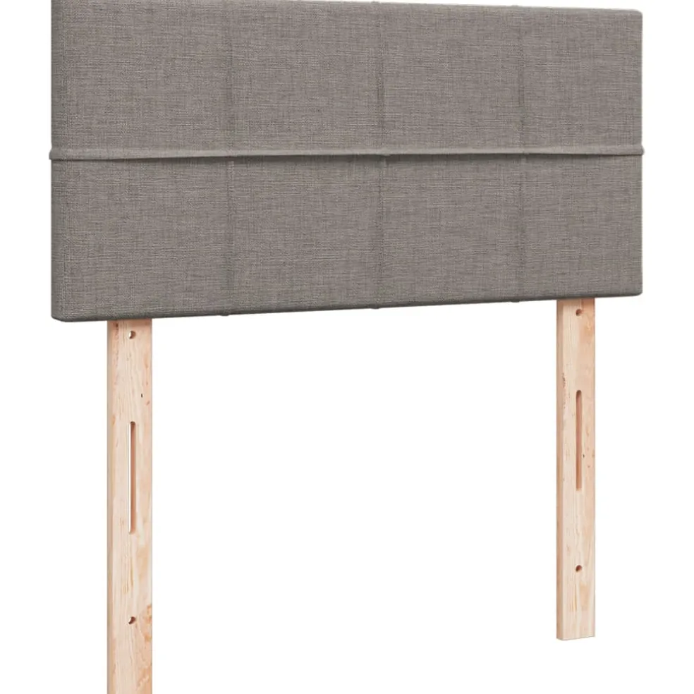 vidaXL Boxspring met matras stof taupe 90x200 cm