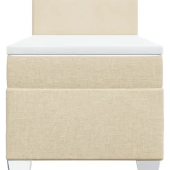 vidaXL Boxspring met matras stof crèmekleurig 80x200 cm