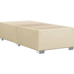 vidaXL Boxspring met matras stof crèmekleurig 80x200 cm