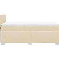 vidaXL Boxspring met matras stof crèmekleurig 80x200 cm