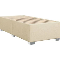 vidaXL Boxspring met matras stof crèmekleurig 80x200 cm
