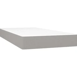 vidaXL Boxspring met matras stof lichtgrijs 80x200 cm