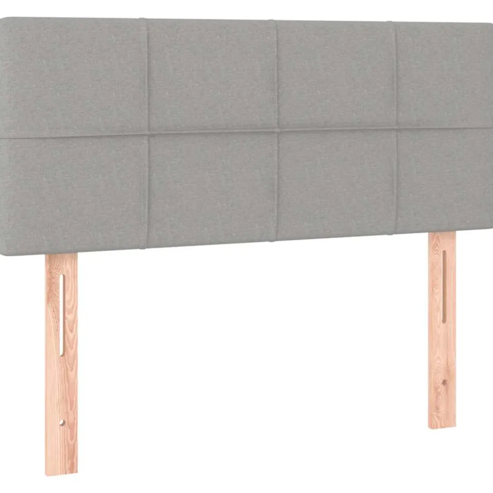 vidaXL Boxspring met matras stof lichtgrijs 80x200 cm