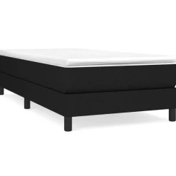 vidaXL Boxspring met matras stof zwart 80x200 cm