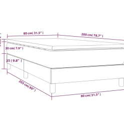vidaXL Boxspring met matras stof zwart 80x200 cm
