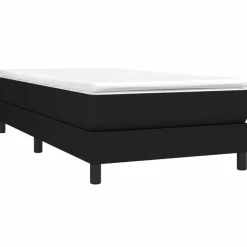 vidaXL Boxspring met matras stof zwart 80x200 cm