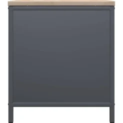 vidaXL Brandhoutrek met houten blad 100,5x35,5x40 cm antracietkleurig