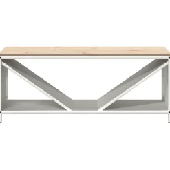 vidaXL Brandhoutrek met houten blad 100,5x35,5x40 cm wit