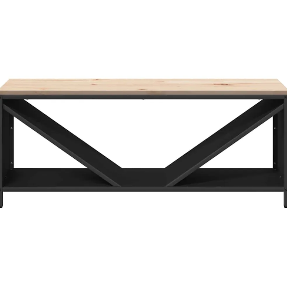 vidaXL Brandhoutrek met houten blad 100,5x35,5x40 cm zwart