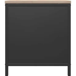vidaXL Brandhoutrek met houten blad 100,5x35,5x40 cm zwart