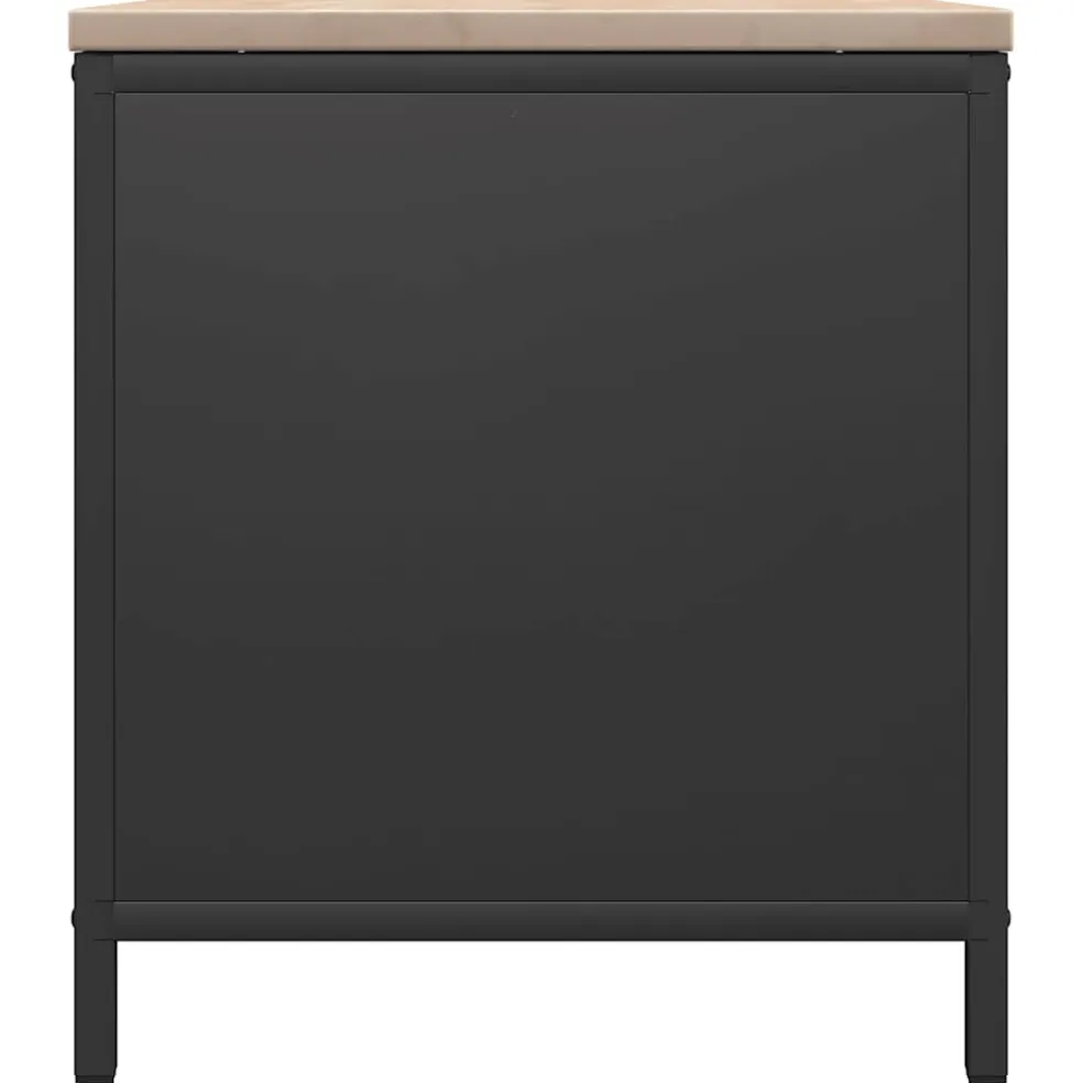 vidaXL Brandhoutrek met houten blad 100,5x35,5x40 cm zwart