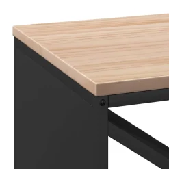 vidaXL Brandhoutrek met houten blad 100,5x35,5x40 cm zwart