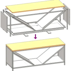 vidaXL Brandhoutrek met houten blad 100,5x35,5x40 cm zwart