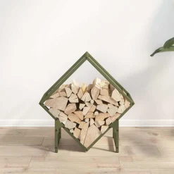 vidaXL Brandhoutrek 50x25x50 cm koudgewalst staal olijfgroen