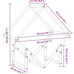 vidaXL Brandhoutrek 50x25x50 cm koudgewalst staal olijfgroen